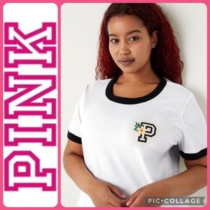 ❌SOLD❌Victoria’s Secret PINK Cotton Campus Ringer T-shirt
